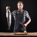 Tablier Alaskan Maker noir en toile épaisse et finitions cuir.