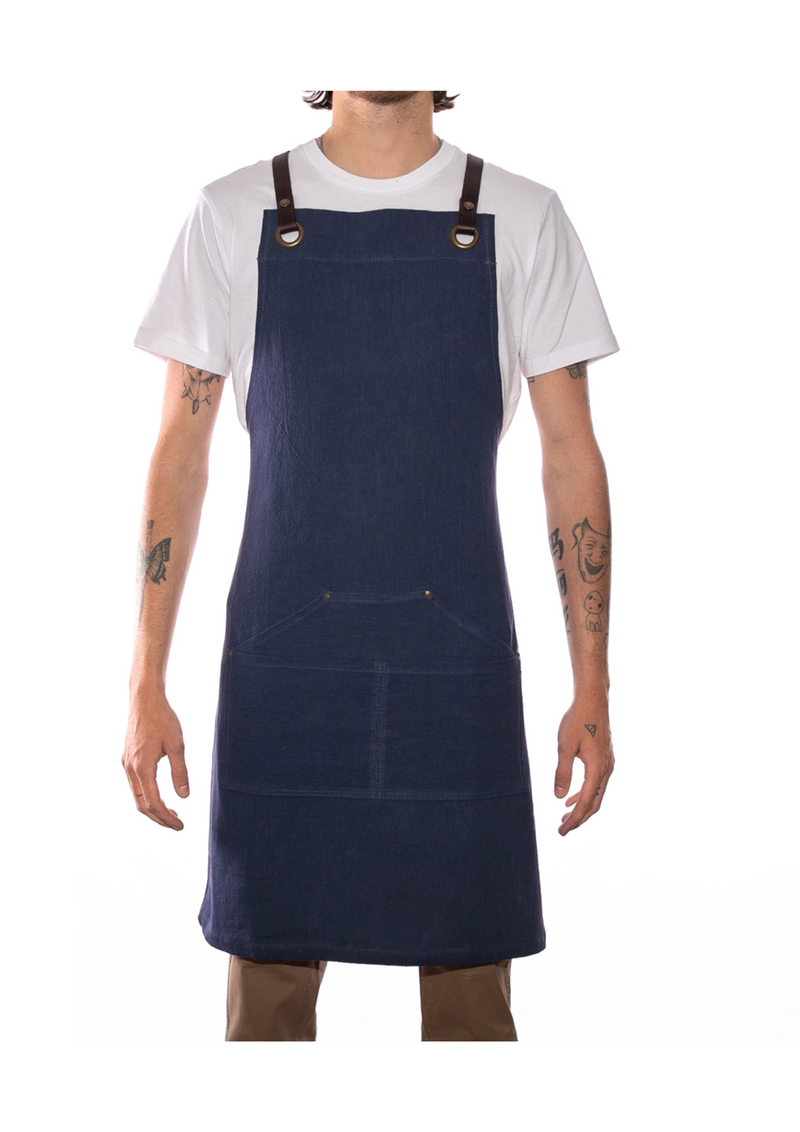  Tablier en Lin Lavé Bleu Marine – Alaskan Maker N°173 Élégance & Durabilité