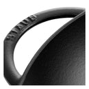 Wok induction STAUB 37 cm – fonte émaillée, couvercle verre & grille (Fabriqué en France) détails