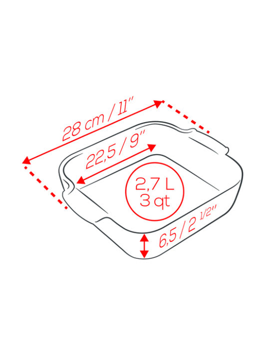 Plat carré céramique Rouge - Maison Habiague