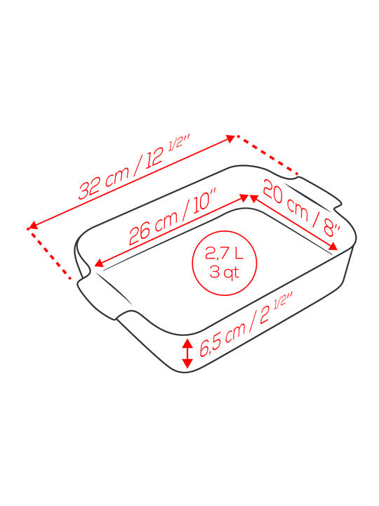 Plat rectangulaire céramique Rouge - Maison Habiague