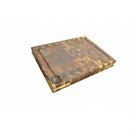 Billot à poser bois 45 cm avec equerres laiton - Maison Habiague