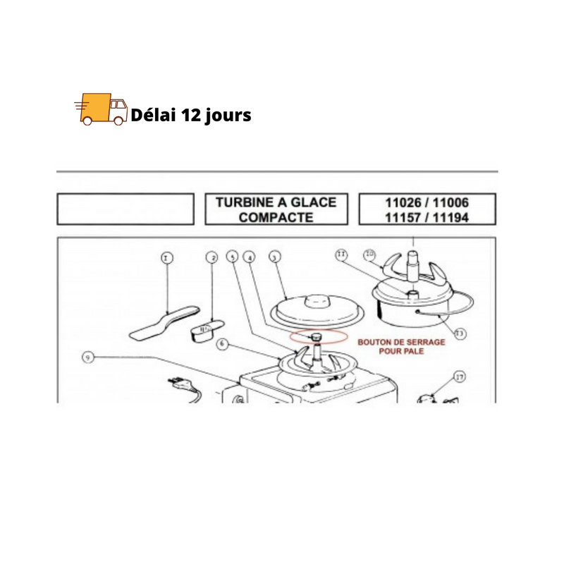 Bouton de serrage pour pale turbine à glace Magimix - Maison Habiague