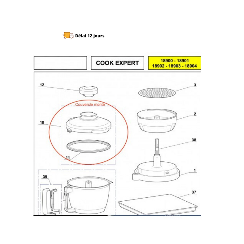 Couvercle monté Cook Expert Magimix - Maison Habiague