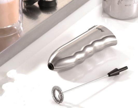 Détail fouet inox démontable du mousseur GEFU MARCELLO – nettoyage facile