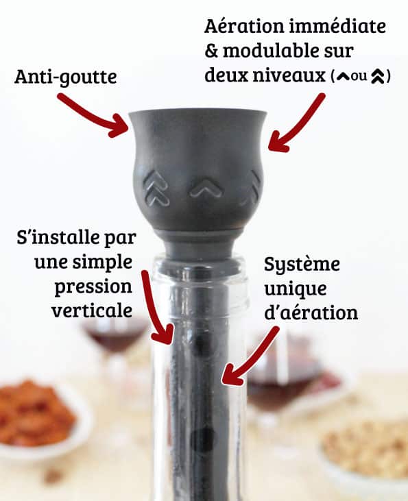 Aérateur de vin - Monobloc - Deux niveaux d'aération - Maison Habiague