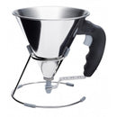 Mini entonnoir à piston automatique KWIK De Buyer en inox, idéal pour remplir et décorer des préparations.