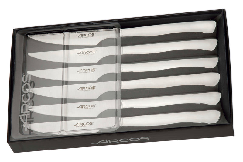 Coffret 6 couteaux steak inox lame lisse - Maison Habiague