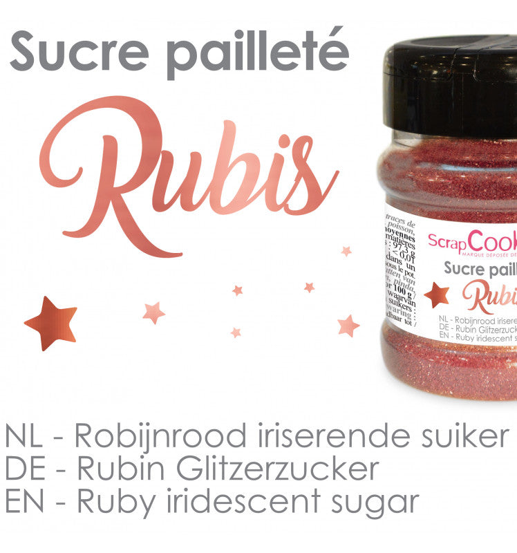 Pot de sucre pailleté rubis 160g