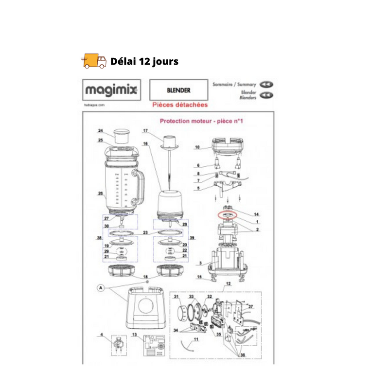 Protection moteur pour blender Magimix - Maison Habiague