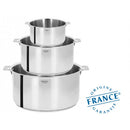 Série 3 casseroles inox Casteline amovible + 1 poignée - Maison Habiague